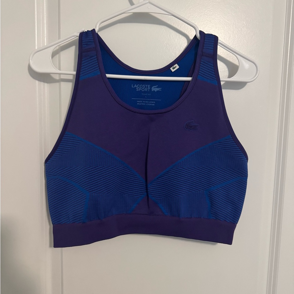 Lacoste Sport Purple and Blue Seamless High-Support Sports Bra